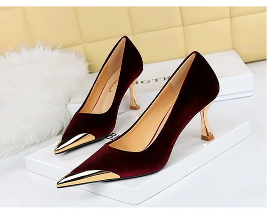 Metal Pointed Women Pumps
